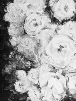 Jardin de roses monochrome