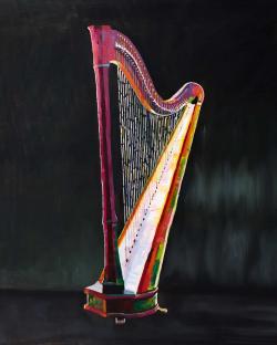 Colorful realistic harp