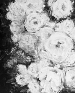 Jardin de roses monochrome