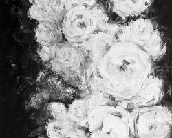 Jardin de roses monochrome