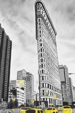 Outline of flatiron building to new-york