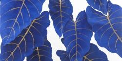 Feuilles bleues abstraites tropicales