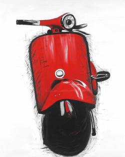 Red italian scooter