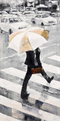 Man walking with his umbrella