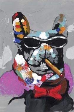  bulldog abstrait avec un cigare