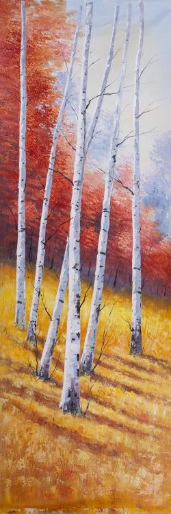 Fall landscape with birches