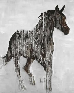 Cheval brun abstrait