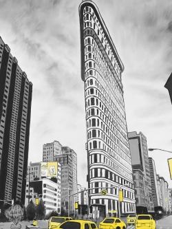 Outline of flatiron building to new-york