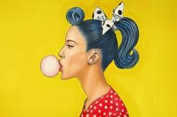 Retro woman with beautiful ponytail