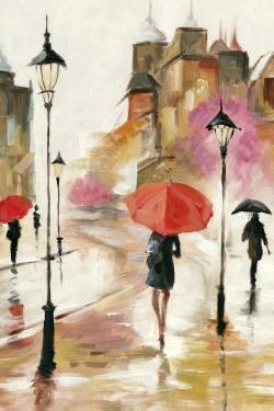 Passants sous leur parapluies