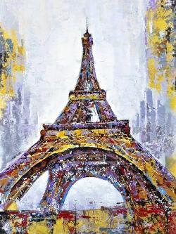 Tour eiffel abstraite avec éclats de peinture