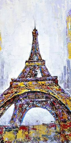 Tour eiffel abstraite avec éclats de peinture