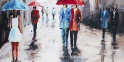 People with umbrellas in the street