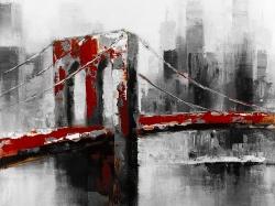 Pont brooklyn abstrait et rouge