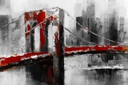 Pont brooklyn abstrait et rouge