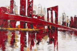 Pont rouge industriel et abstrait