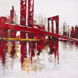 Pont rouge industriel et abstrait