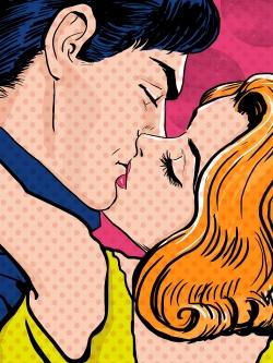 Pop art style couple