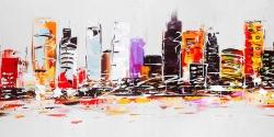 Abstract city in bright colors