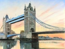 Coucher de soleil sur le london bridge