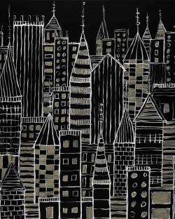 Ville illustrative noir