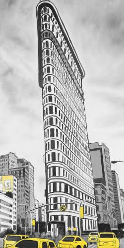 Outline of flatiron building to new-york