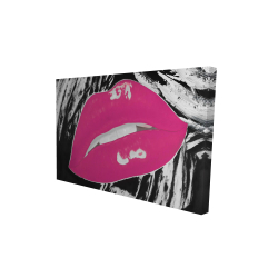 Kissable pink glossy lips