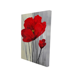 Fleurs rouges sur fond gris