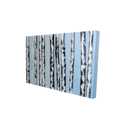 Birches on a blue background