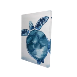 Watercolor blue turtle