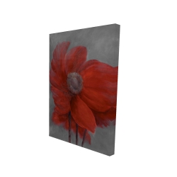 Red flower in the wind