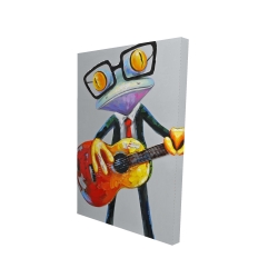 Funny frog playing guitar