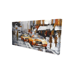 Abstract citystreet with yellow taxis