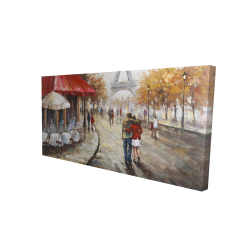 Couple walking in paris street