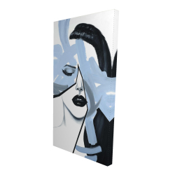 Portrait de femme bleu et abstrait