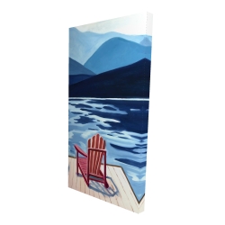 Lake, dock, mountains & chairs