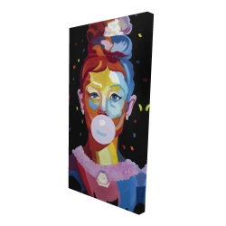 Portrait coloré audrey hepburn avec gomme à mâcher