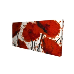 Abstract paint splash red flowers