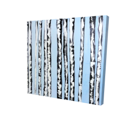 Birches on a blue background