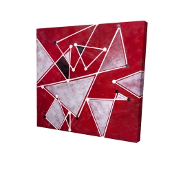 Triangles blancs sur fond rouge