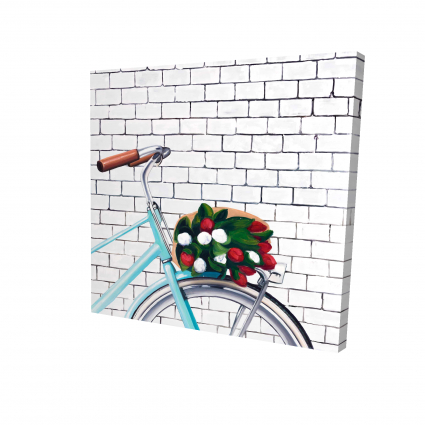 Bicyclette avec bouquet de tulipes