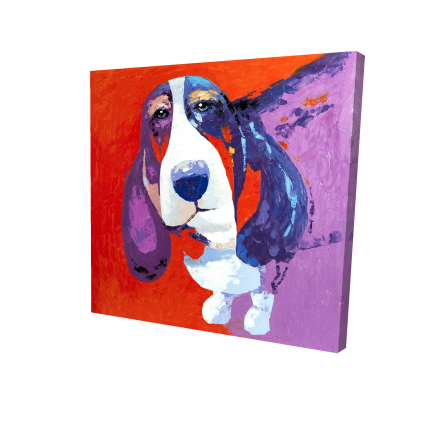 Chien basset abstrait et coloré