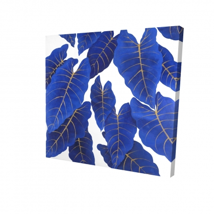 Feuilles bleues abstraites tropicales