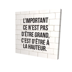 L'important ce n'est pas d'être grand...