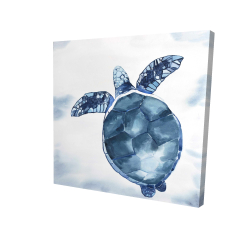 Watercolor blue turtle