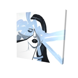 Portrait de femme bleu et abstrait