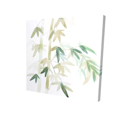 Watercolor bamboo leaves and branches