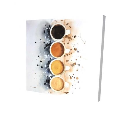 Quatre tasses de café avec éclats de peinture