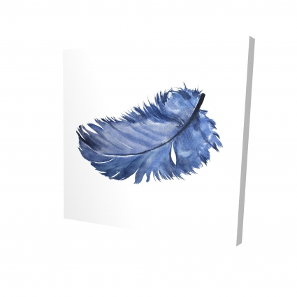 Plume bleue à l'aquarelle