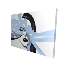 Portrait de femme bleu et abstrait